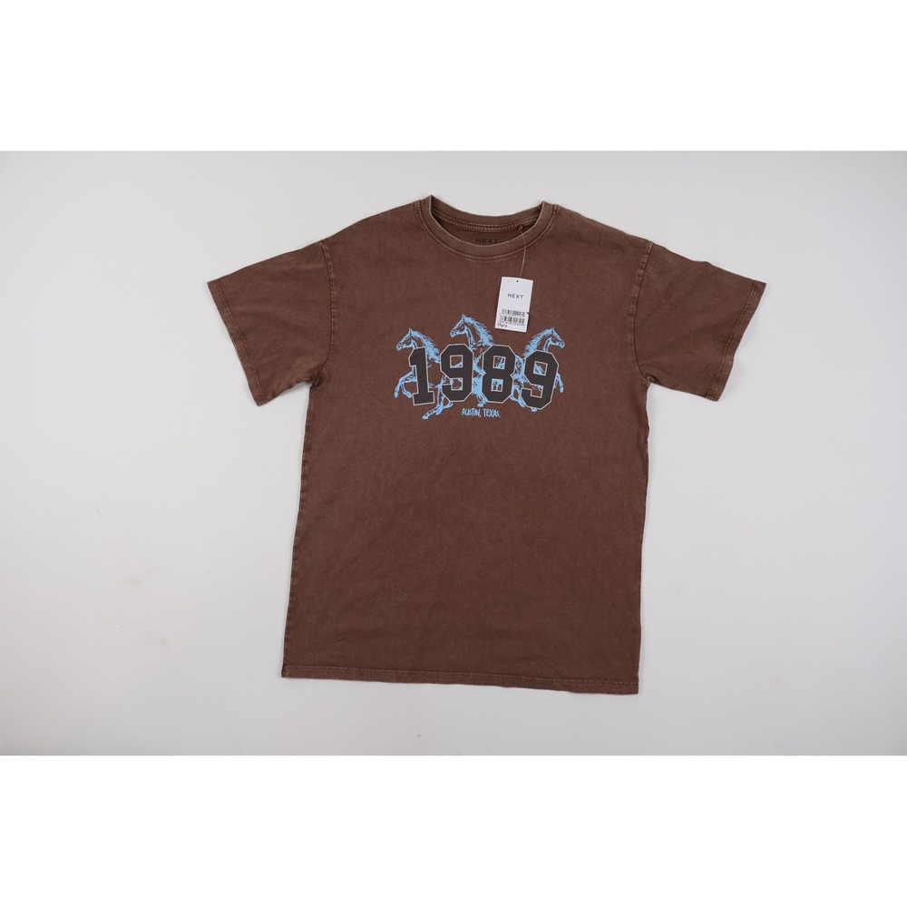 Next T-Shirt 1989 Austin Texas Horses Brown Graphic Tee Size 11yrs NWT